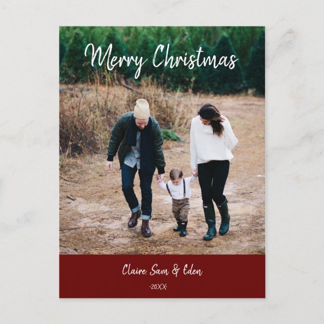 Christmas Photo Card - Simple Calligraphy Picture (Front)