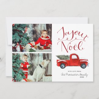 Christmas Photo Card - Vintage Red Truck
