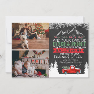 Christmas Photo Card - Vintage Red Truck