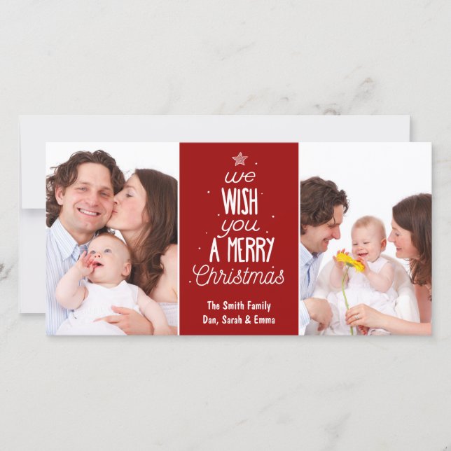Christmas photo card - wish you a Merry Christmas (Front)
