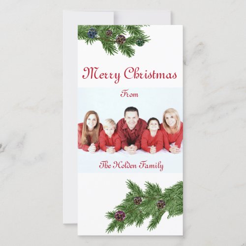 Christmas Photo Card with Fur Tree Branches