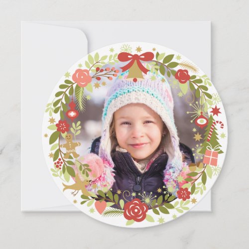 Christmas Photo Cards  Festive Wreath