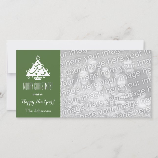 Christmas photo cards with custom Holiday greeting (Front)