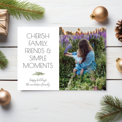 Christmas Photo Cherish Family Friends Your Words Holiday Card