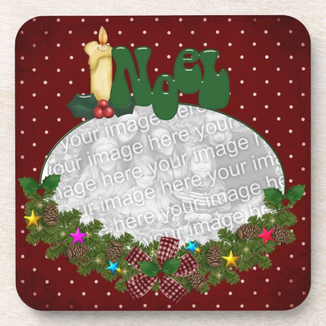 Christmas photo coaster set template (Front)