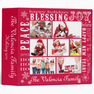 Christmas Photo Collage-Fully Customizable 3 Ring Binder