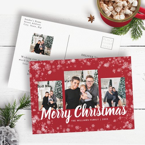 Christmas Photo Collage Holiday Postcard