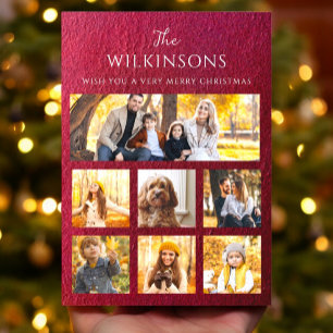 Christmas photo collage modern family holiday card
