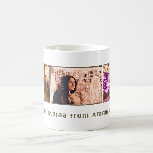 Christmas Photo Collage Mug | Modern Holiday (Center)