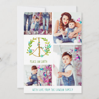 Christmas Photo Collage | Peace on Earth Holiday Card