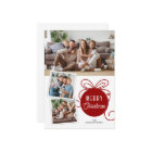 Christmas Photo Collage Tree Ornament Red