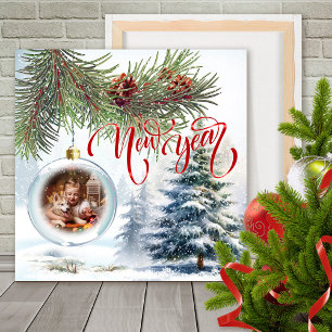 Christmas Photo Collage with Photo Bauble Red Foam Board