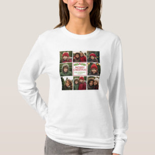 Christmas Photo Collage with Rustic Pine T-Shirt