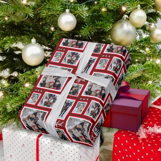 Christmas Photo Collage Wrapping Paper  (Creator Uploaded)