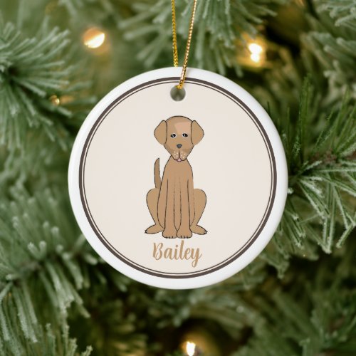 Christmas Photo Cute Puppy Dog Labrador  Ceramic Ornament