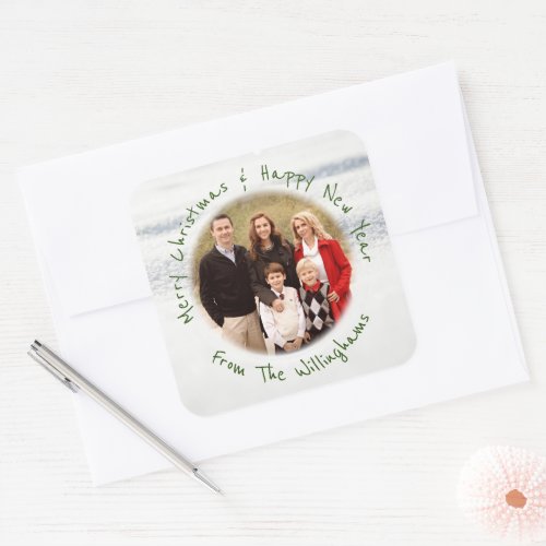 Christmas Photo Envelope Seal Custom Greeting