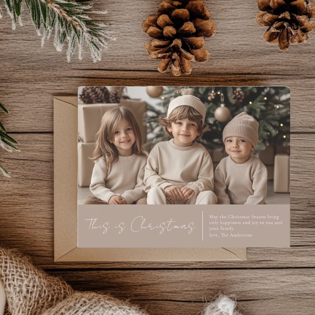 Christmas Photo Family | Red Joy Postcard (Creator Uploaded)
