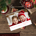 Christmas Photo Family | Red Joy Postcard<br><div class="desc">Celebrate the spirit of the season with our elegant Christmas postcard in soft neutral tones. Featuring your favorite family photo and customizable text that reads, "This is Christmas, " along with a personalized name, this card adds a heartfelt touch to your holiday greetings. Perfect for sharing joy with loved ones,...</div>