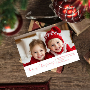 Christmas Photo Family Red Joy Postcard