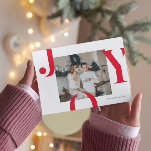 Christmas Photo Family  Red Joy Postcard