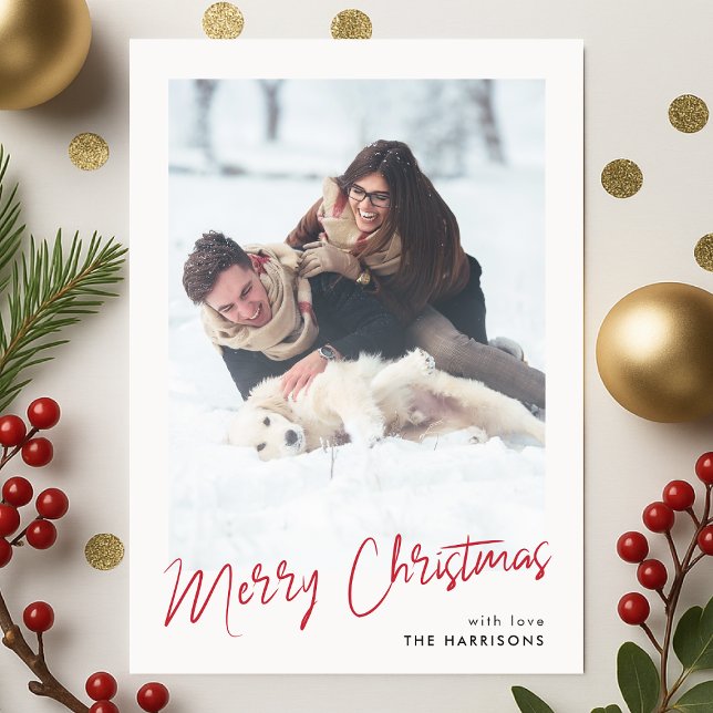 Christmas Photo Flat Card | Minimalist Holiday (Mark the most wonderful season with a minimal holiday photo card featuring your own image)