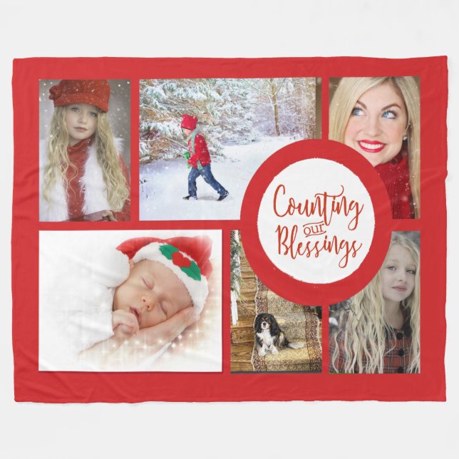 Christmas Photo Fleece Blanket (Front (Horizontal))