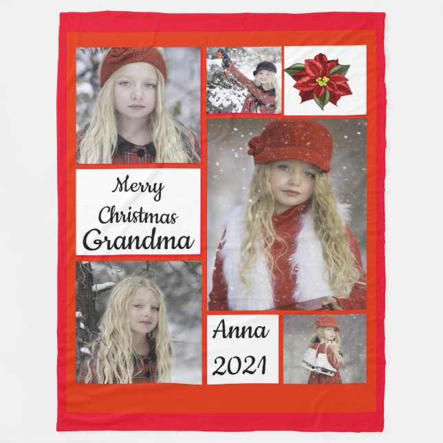 Christmas Photo Fleece Blanket (Front)