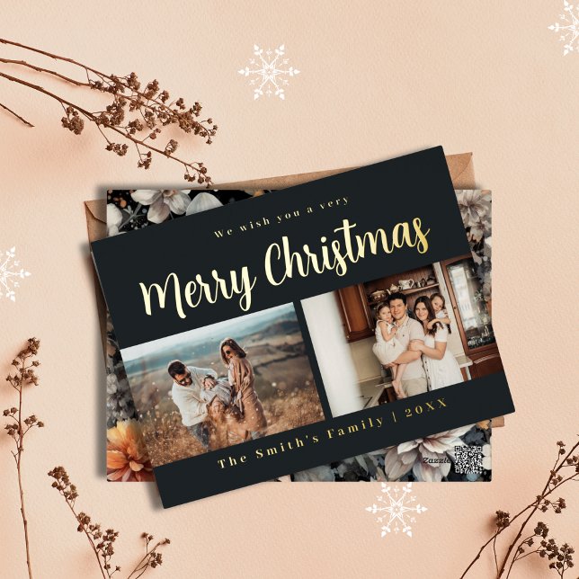 Christmas photo foil holiday postcard (Creator Uploaded)