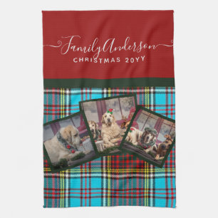 CHRISTMAS PHOTO GIFT - Anderson Tartan Collage Kitchen Towel