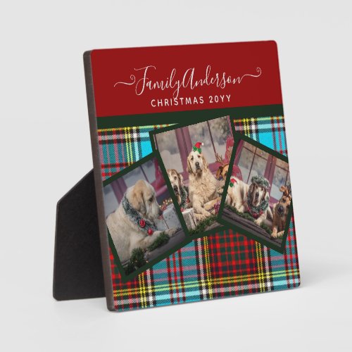 CHRISTMAS PHOTO GIFT _ Anderson Tartan Collage Plaque
