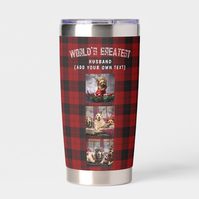 Christmas Photo Gift Dad Grandpa Husband Son Man  Insulated Tumbler (Front)