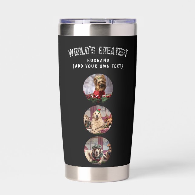Christmas Photo Gift Dad Grandpa Husband Son Man  Insulated Tumbler (Front)