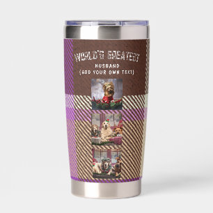 Christmas Photo Gift Dad Grandpa Husband Son Man Insulated Tumbler