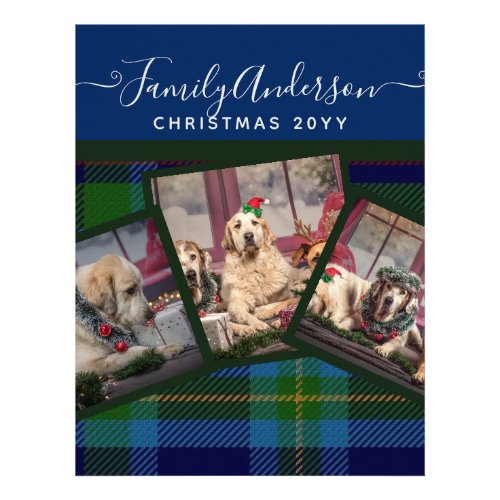 CHRISTMAS PHOTO GIFTS _ Miller TARTAN Blue Collage Flyer