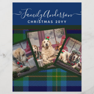 CHRISTMAS PHOTO GIFTS - Miller TARTAN Blue Collage Flyer
