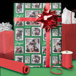 Christmas Photo Green Wrapping Paper<br><div class="desc">Use 5 of your best family photos to make your own personalized wrapping paper. This green,  white and black gift wrap has a few simple snowflakes and the word joyful added to compliment the design.</div>
