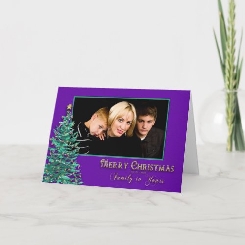 Christmas Photo Greeting _ PurpleTeal Holiday Card