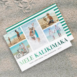 Christmas Photo Hawaii Mele Kalikimaka Holiday Card<br><div class="desc">Hawaiian christmas card featuring a 5 photo collage of your beautiful family,  the saying "mele kalikimaka" in a elegant green gradient typeface,  your family name,  and the year.</div>