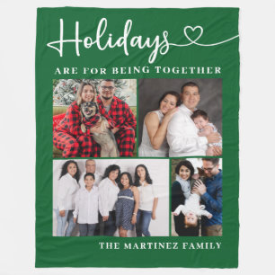 Christmas Photo Holiday Fleece Blanket