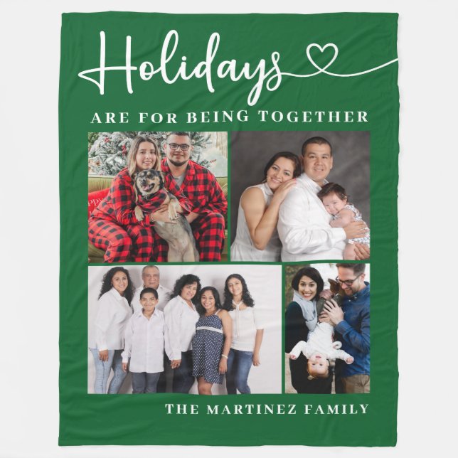 Christmas Photo Holiday Fleece Blanket (Front)