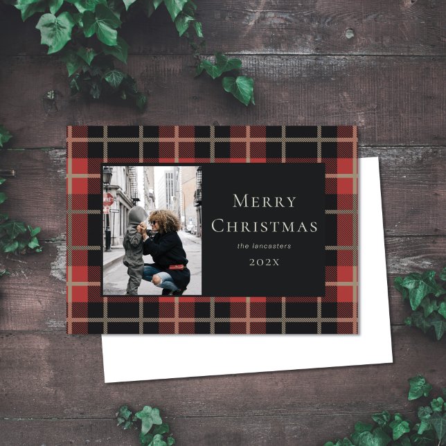 Christmas Photo Holiday Red Plaid Flat (Creator Uploaded)