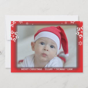 Christmas Photo Holiday Snowflake Invitation