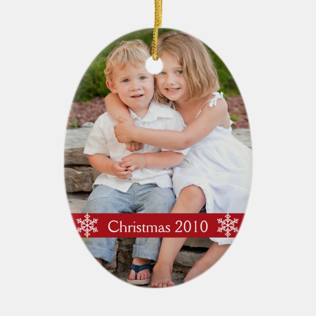 Christmas Photo keepsake Ceramic Ornament (Front)