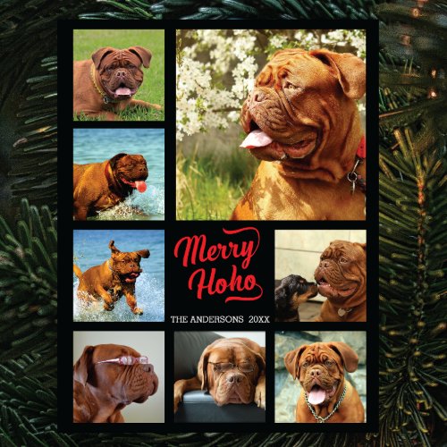 Christmas Photo Merry Ho Ho Family Collage Jigsaw Puzzle