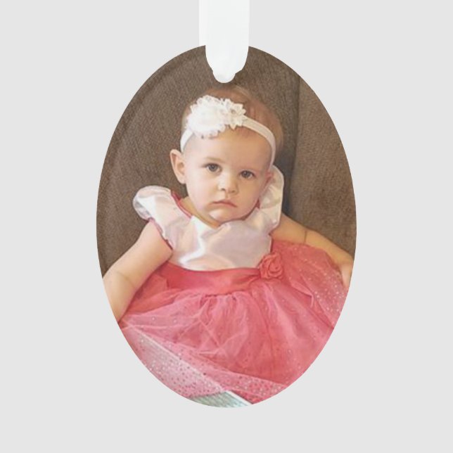 Christmas Photo, Name and Year Ornament Keepsake (Front)