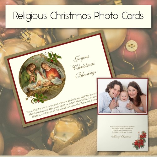 Christmas Photo Nativity Jesus Mary Joseph Holiday Card