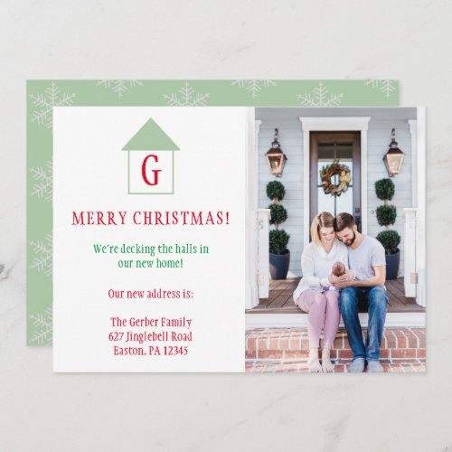 Christmas Photo New Home Deck the Halls Moving Holiday Card