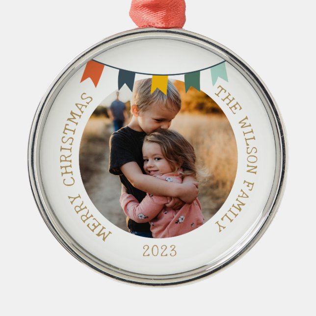 Christmas Photo Ornament | Personalized Holiday (Front)