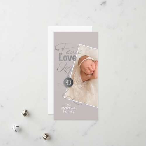 Christmas Photo Peace Love Joy Holiday Card