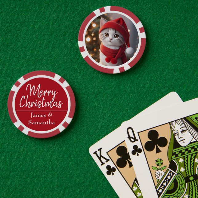 Christmas Photo Personalized Poker Chips (Poker Table (Double))